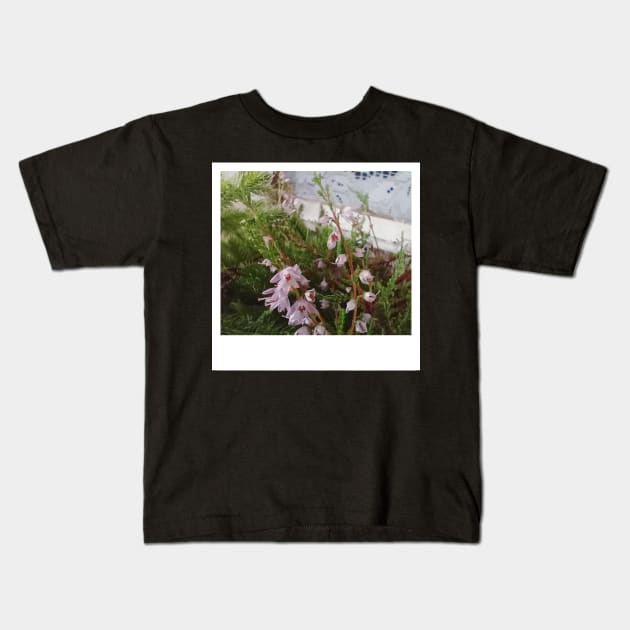 an old photo of a flower taken with an instant print camera Kids T-Shirt by ArinaAvdeeva